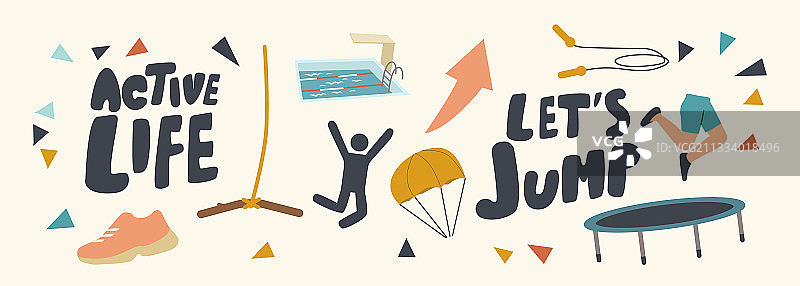 积极生活夏季极限运动图标集图片素材
