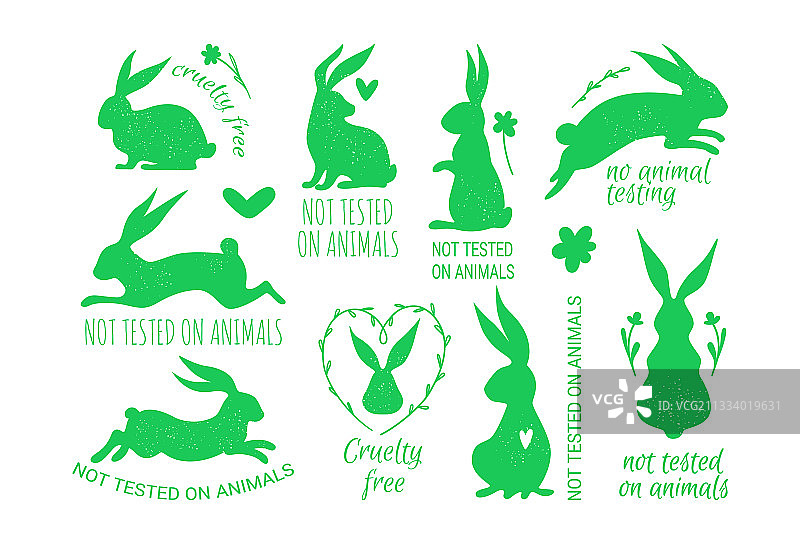 带有兔子图案的无残忍标志图片素材