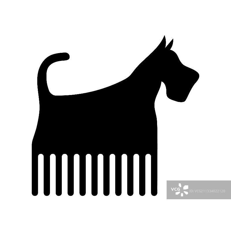 宠物狗美容师图标，幼犬剪影图片素材