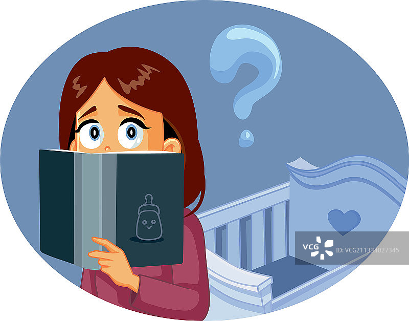 准妈妈手拿育儿书图片素材