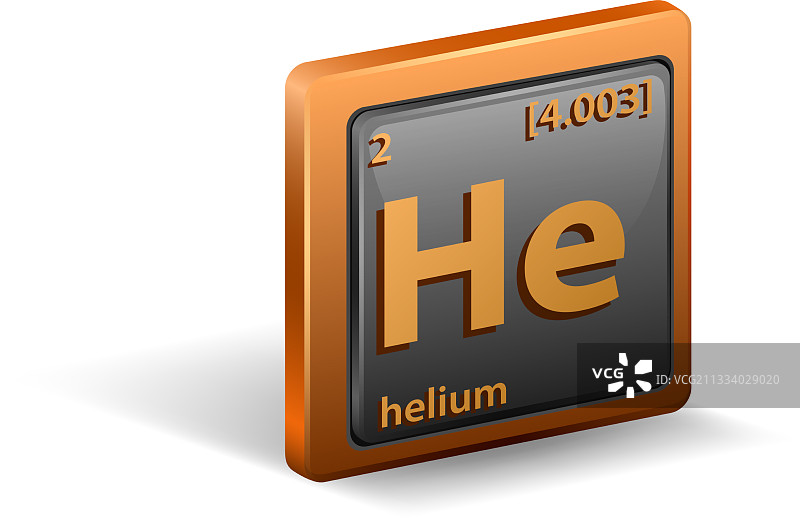 带有化学符号的氦气化学元素图片素材