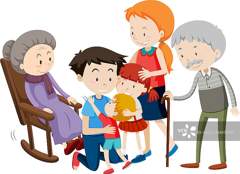 家庭成员卡通人物图片素材