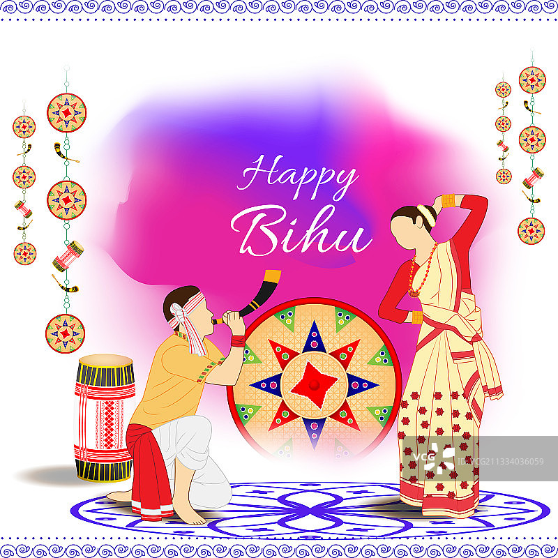 愉快的印度阿萨姆新年图片素材