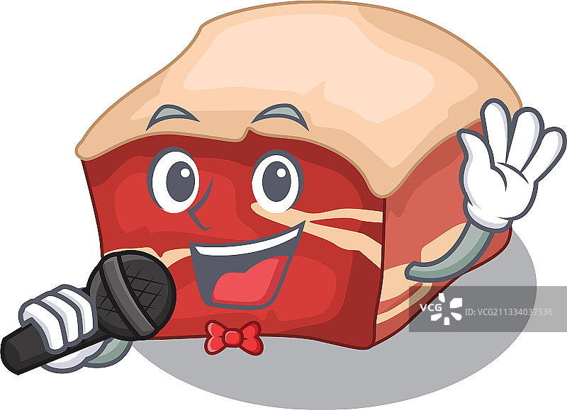 快乐歌唱的卡通猪五花图片素材