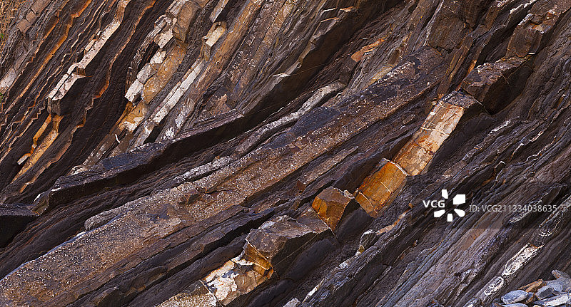 复理层：由砂岩或页岩碎片组成的地质构造图片素材