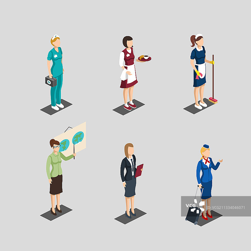 2.5D女性职业角色合集图片素材