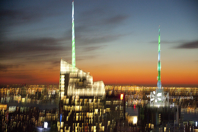 从洛克菲勒中心看到的纽约夜景图片素材