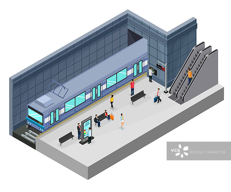 2.5D地铁站概念图片素材