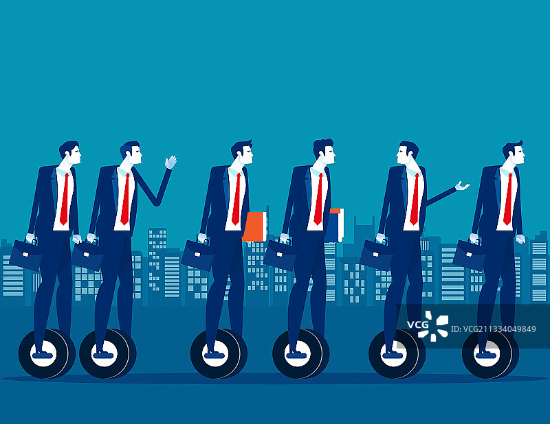 骑电动滑板车的都市人群图片素材