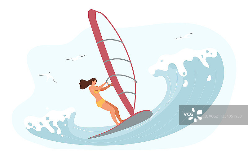 女人乘风破浪图片素材