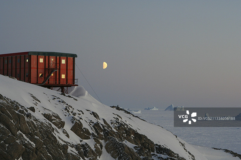 南极阿黛利地迪蒙·迪维尔科考站宿舍图片素材