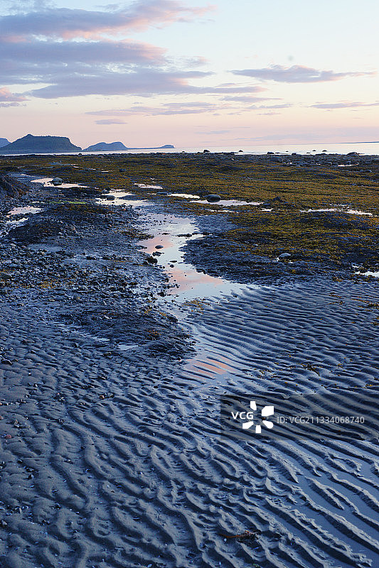 圣劳伦斯河魁北克省退潮日落图片素材