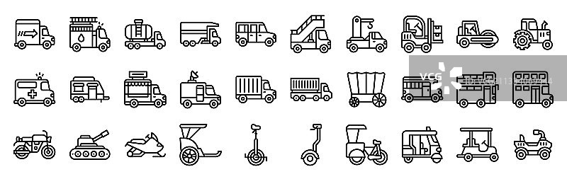 交通运输相关图标2线条样式图片素材