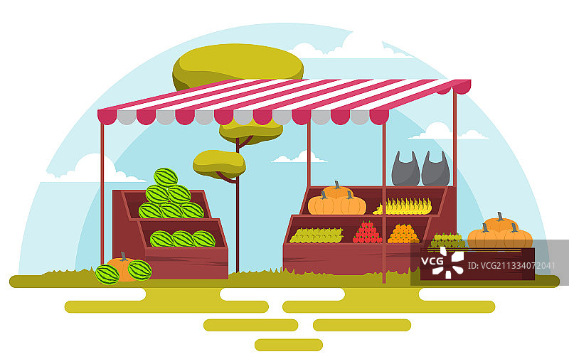 新鲜果蔬商店摊位图片素材