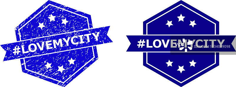 六边形#lovemycity水印图片素材