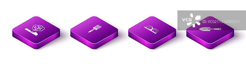 2.5D在花园里种植树木组合图片素材