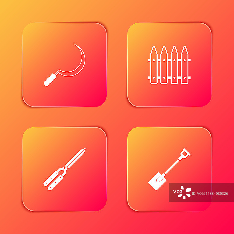 镰刀花园栅栏手工园艺套装图片素材