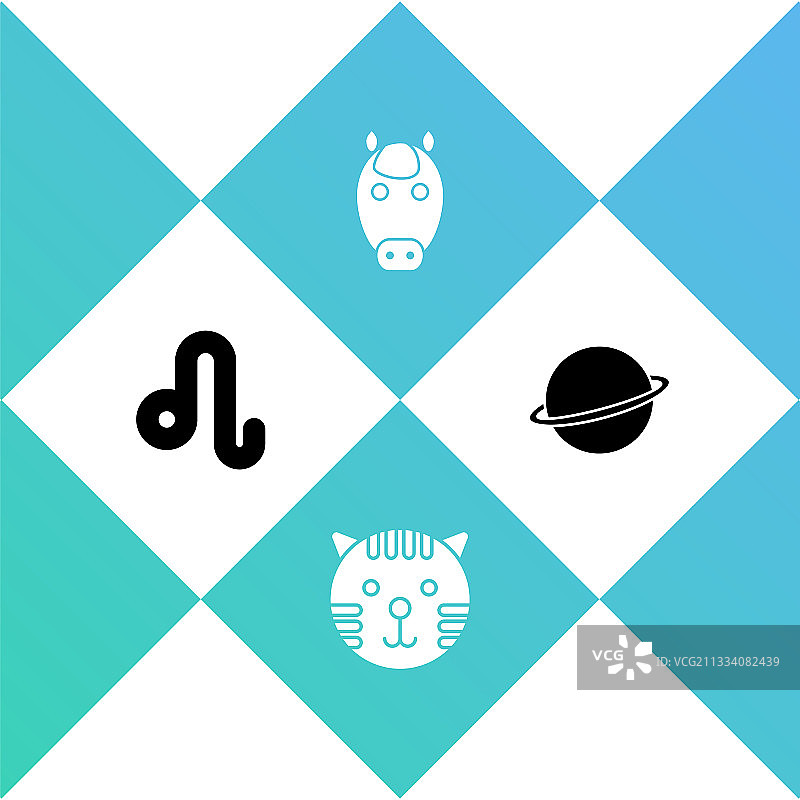 狮子座老虎生肖土星素材组合图片素材