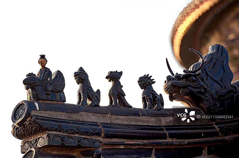 天坛门脊上的脊兽图片素材