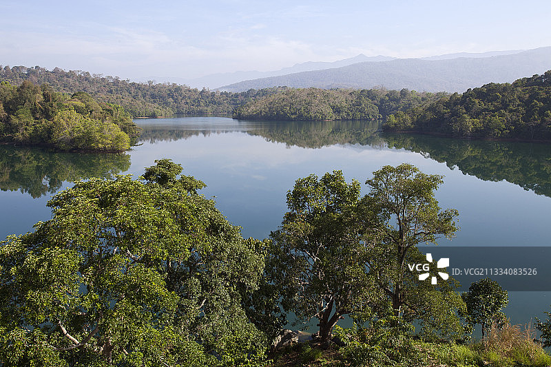 内亚尔水坝湖，喀拉拉邦，印度图片素材