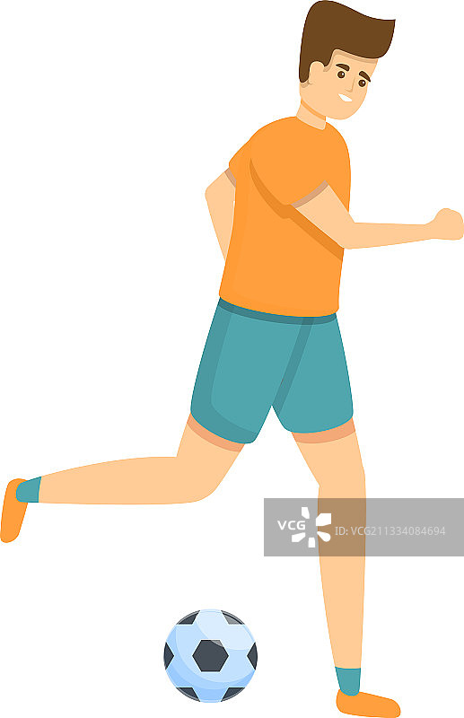 儿童足球运球图标，卡通风格图片素材