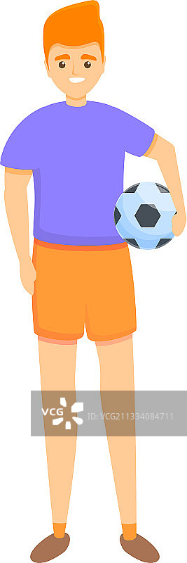 儿童足球卡通风格图标图片素材