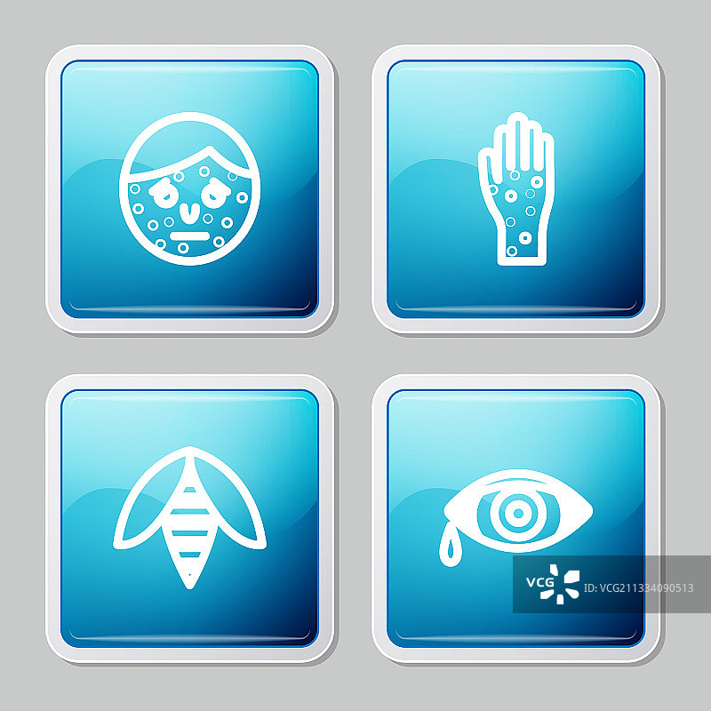 手部湿疹面部蜜蜂图标合集图片素材