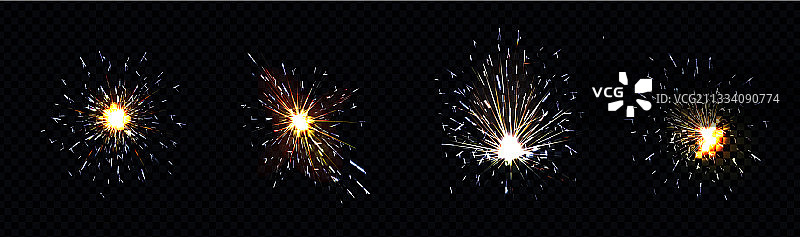 金属焊接或烟花棒产生的火花图片素材