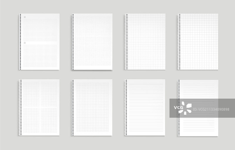 带线条、点和方格的笔记本图片素材