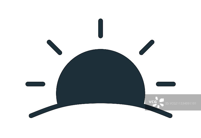 简约日落或日出剪影图标图片素材