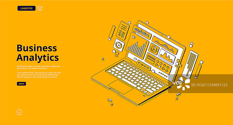 商业分析落地页图片素材
