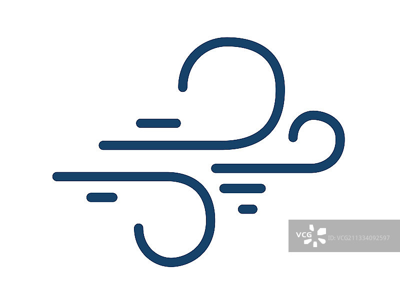 抽象简约线条风多风天气图标图片素材