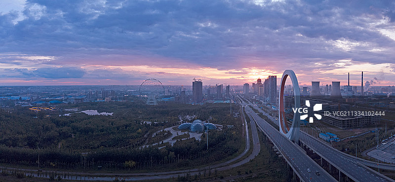 吉林省四平市东南生态新城全景图图片素材