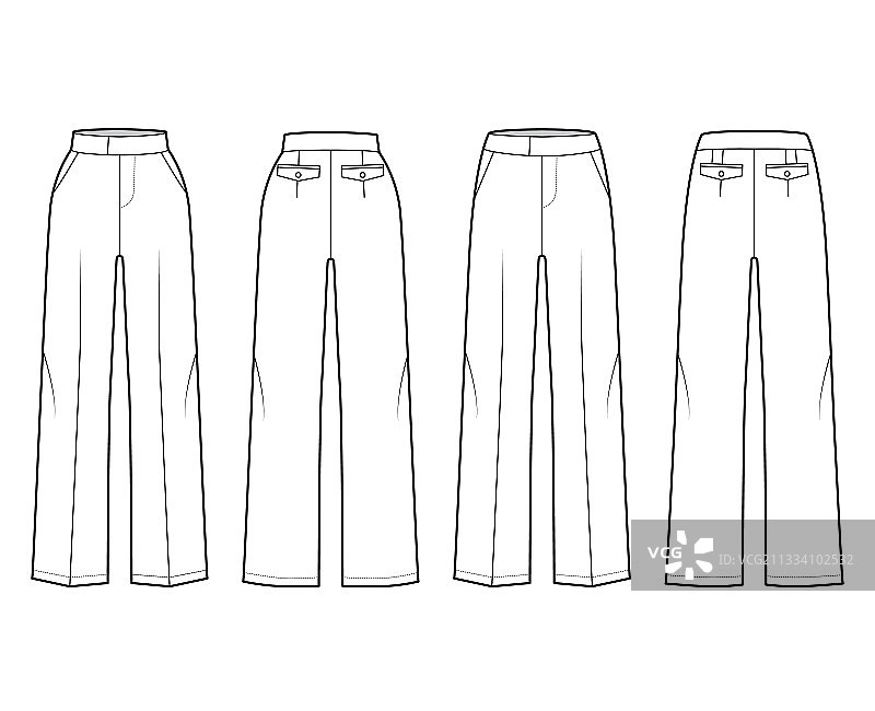 时尚修身长裤套装图片素材