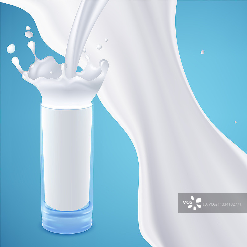 牛奶或酸奶飞溅波浪图片素材