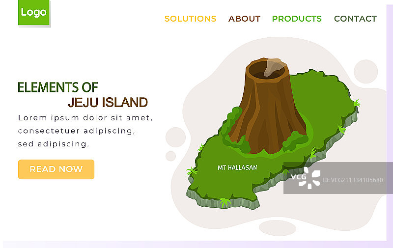 济州岛旅游着陆页元素图片素材