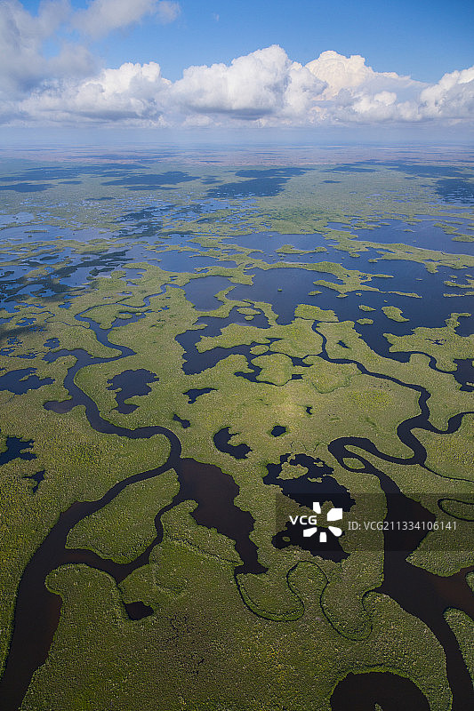 美国佛罗里达州大沼泽地国家公园航拍图片素材