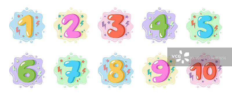 彩色卡通儿童生日卡数字图片素材