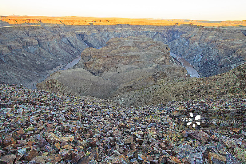 纳米比亚西南部的黎什河峡谷黎明图片素材