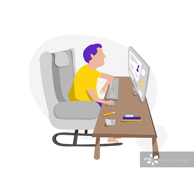 在家工作的年轻人图片素材