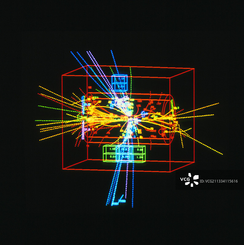 物质与反物质碰撞产生的粒子流图片素材