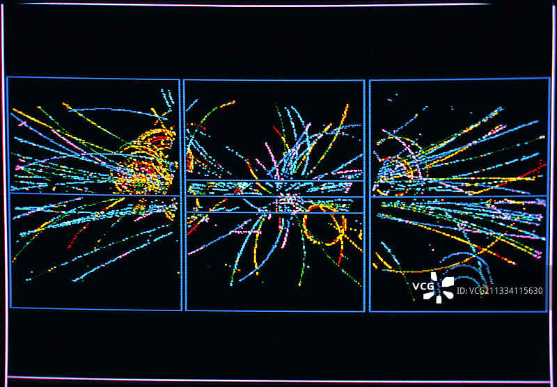 欧洲核子研究中心带电粒子径迹图片素材