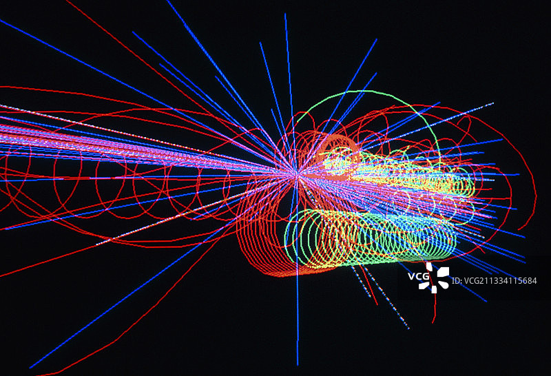 亚原子粒子碰撞轨迹图片素材