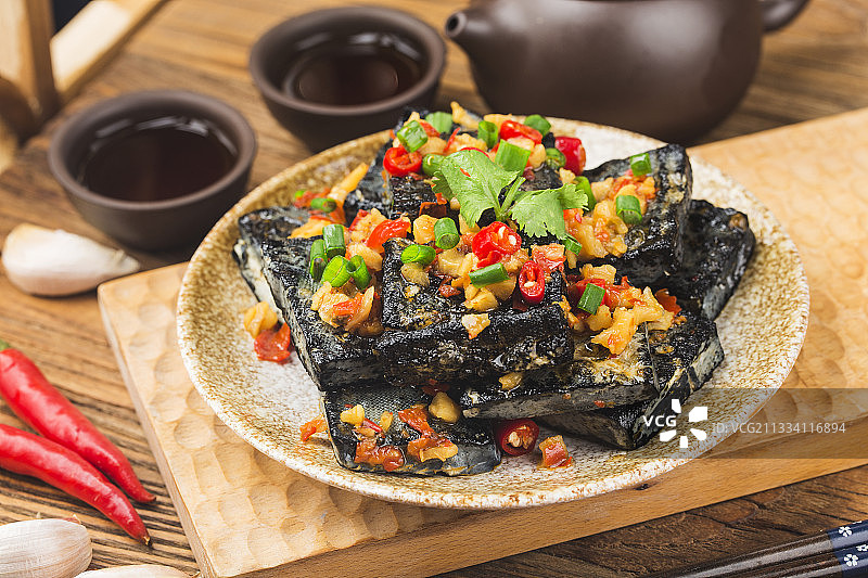 一盘湖南臭豆腐图片素材