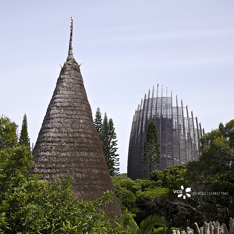 卡纳克传统蒂巴乌中心案例，新喀里多尼亚图片素材