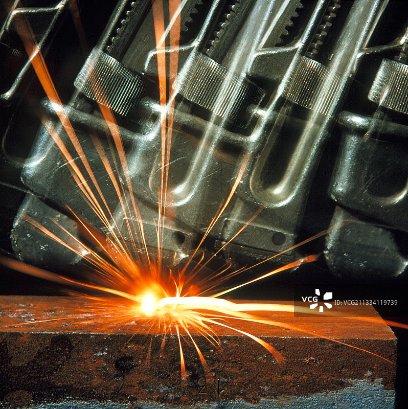 铝热反应产生的火花图片素材