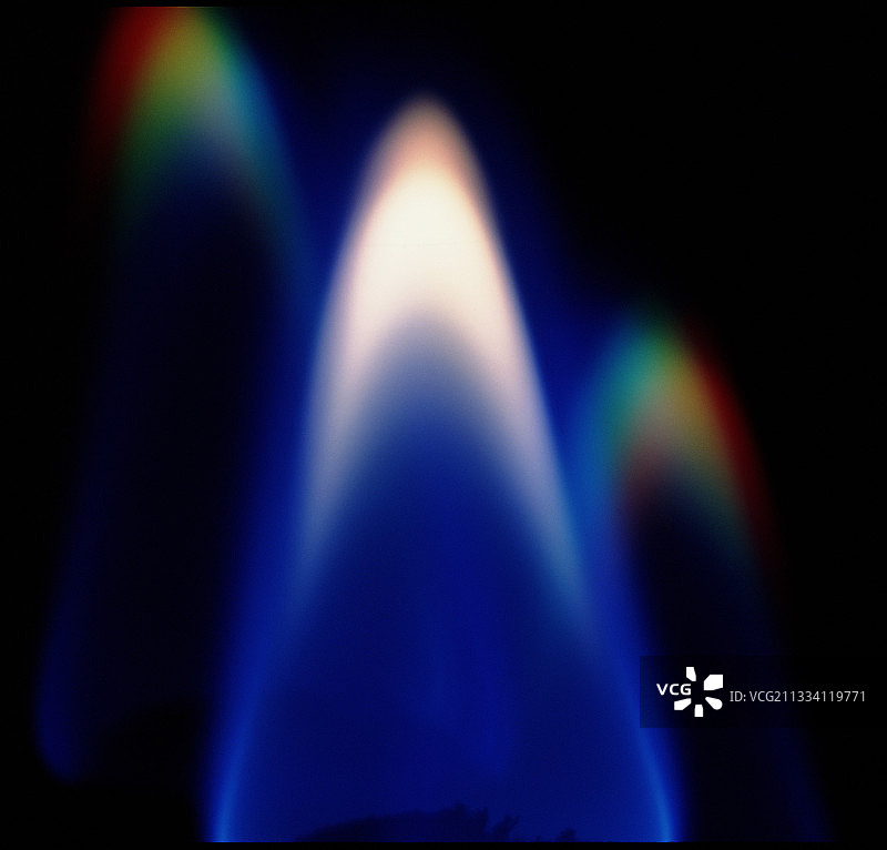 燃气火焰和两种光谱图片素材