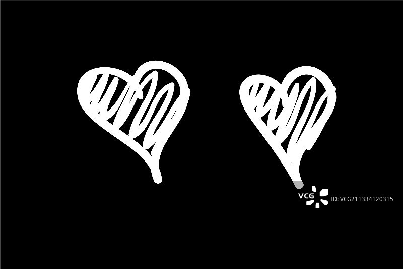 黑白铅笔画涂鸦套装图片素材