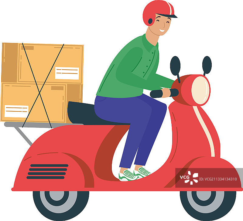 骑摩托车的送货员图标图片素材