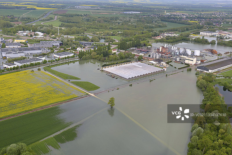 香槟-阿登地区工业区洪水图片素材